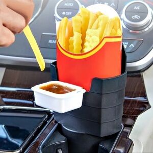 On the go French fry cup holder with sauce holder NWT